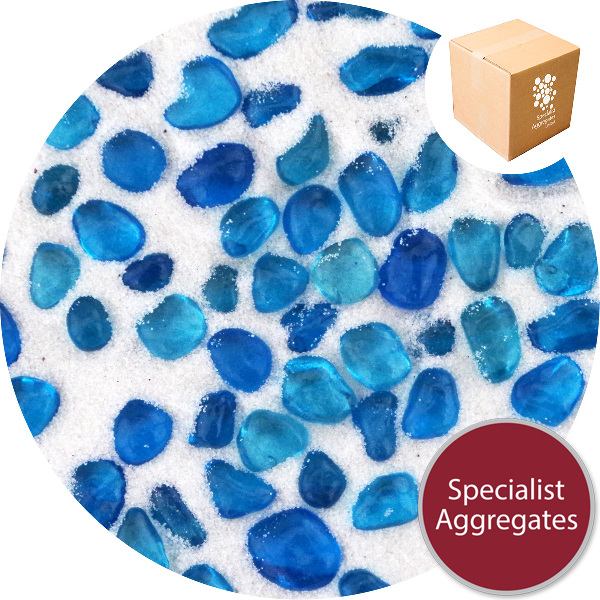 Glass Pea Gravel - Aqua Blue - Design Pack